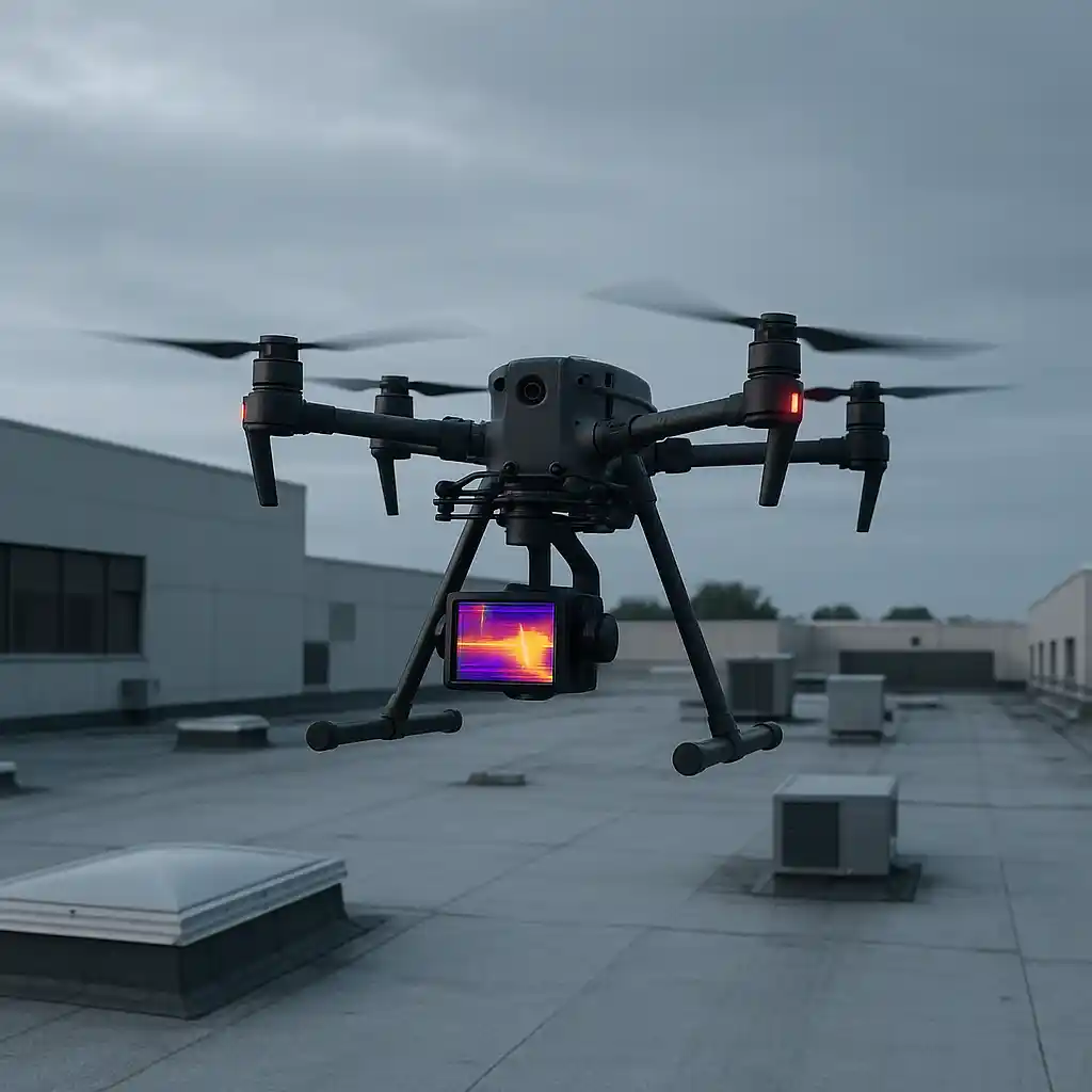Inspection toiture terrasse par drone : détecter une infiltration sans risque